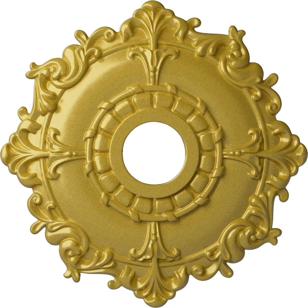 Ekena Millwork Riley Ceiling Medallion (Fits Canopies up to 4 5/8"), 18"OD x 3 1/2"ID x 1 1/2"P, Rich Gold CM18RLRGS - main